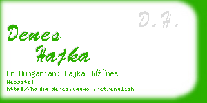 denes hajka business card